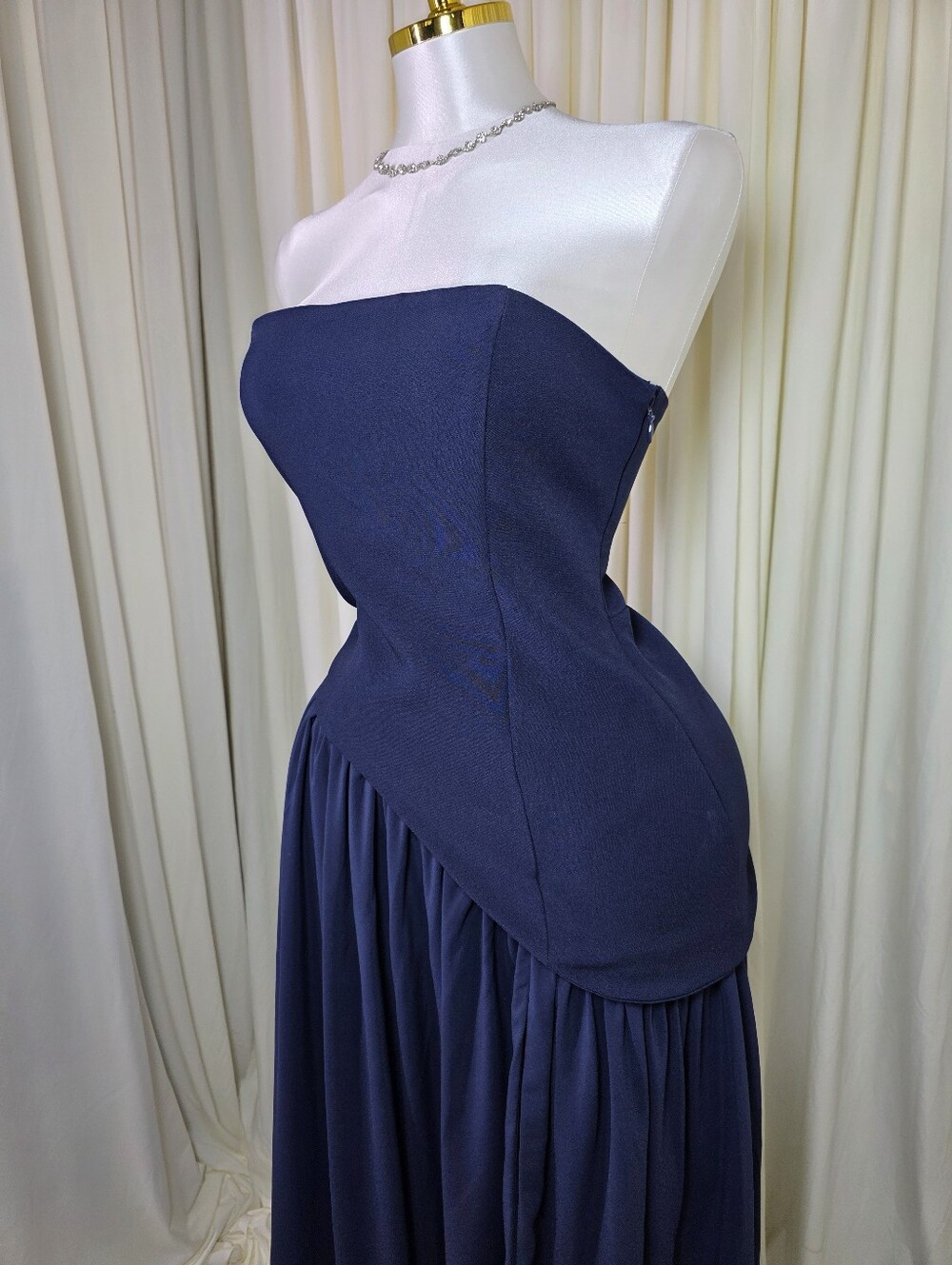 Vestido largo Maliyah - Azul marino BABYBOO NWT $200 - Picture 14 of 16